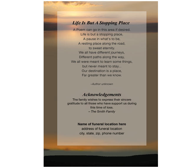 Kenya 4-Sided Graduated Funeral Program Template.