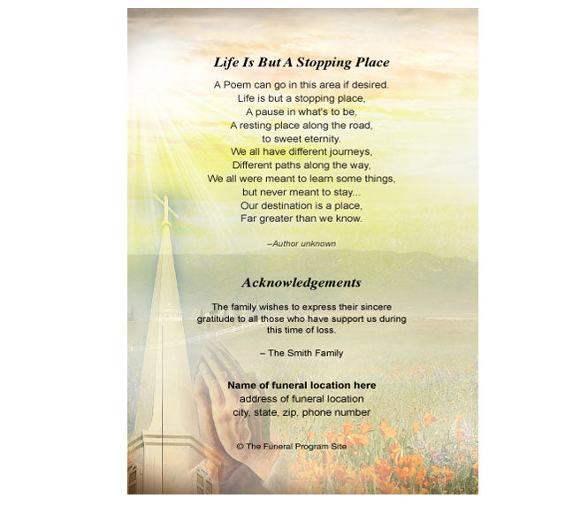Savior 4-Sided Graduated Funeral Program Template.
