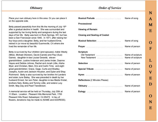 Savior 4-Sided Graduated Funeral Program Template.