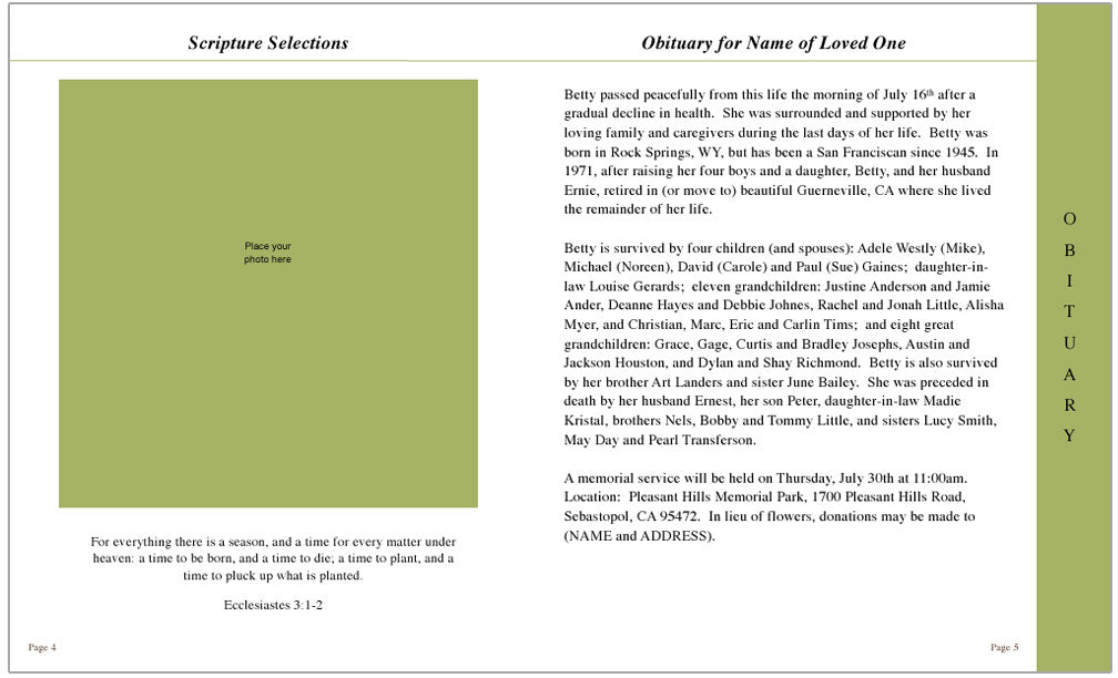 Daisy 8-Sided Graduated Program Template.