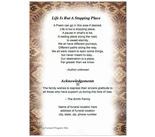 Messenger 4-Sided Graduated Funeral Program Template.