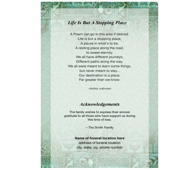 Kwanzaa 4-Sided Graduated Funeral Program Template.
