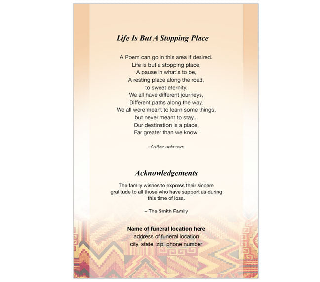 Impala 8-Sided Funeral Graduated Program Template.