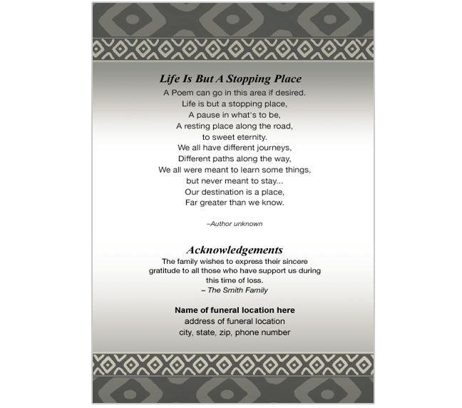 Nigeria 4-Sided Graduated Funeral Program Template.