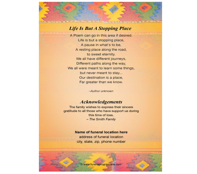 Decolores 4-Sided Graduated Funeral Program Template.