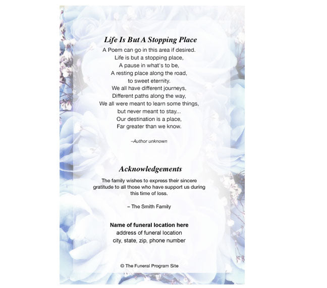 Royal 4-Sided Graduated Funeral Program Template.