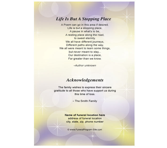 Lupus 4-Sided Graduated Funeral Program Template.