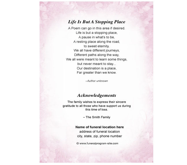 Lovely 4-Sided Graduated Funeral Program Template.