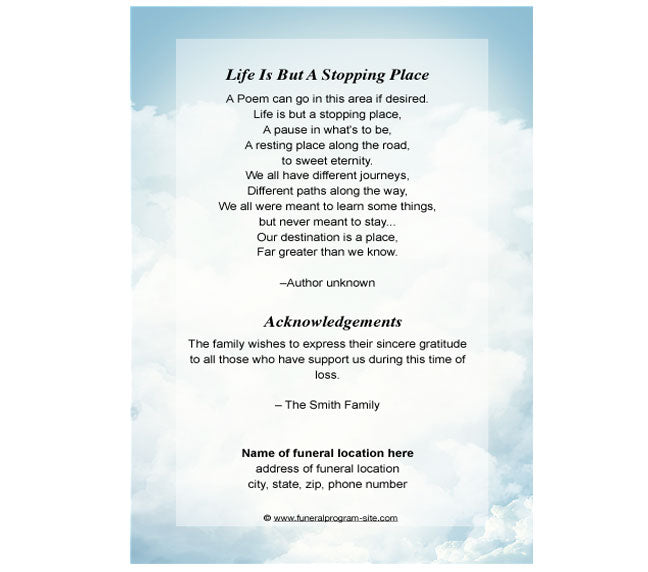 Mary 4-Sided Graduated Funeral Program Template.