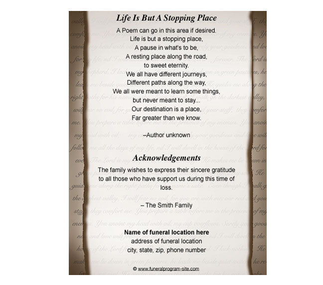 Rosary 4-Sided Graduated Funeral Program Template.