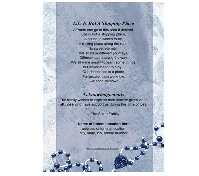 Crucifix 4-Sided Graduated Funeral Program Template.