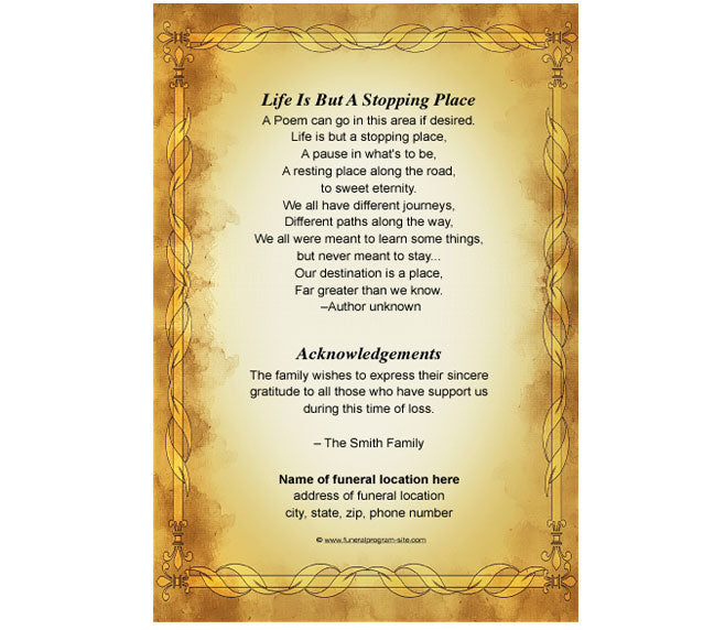 Genesis 4-Sided Graduated Funeral Program Template.