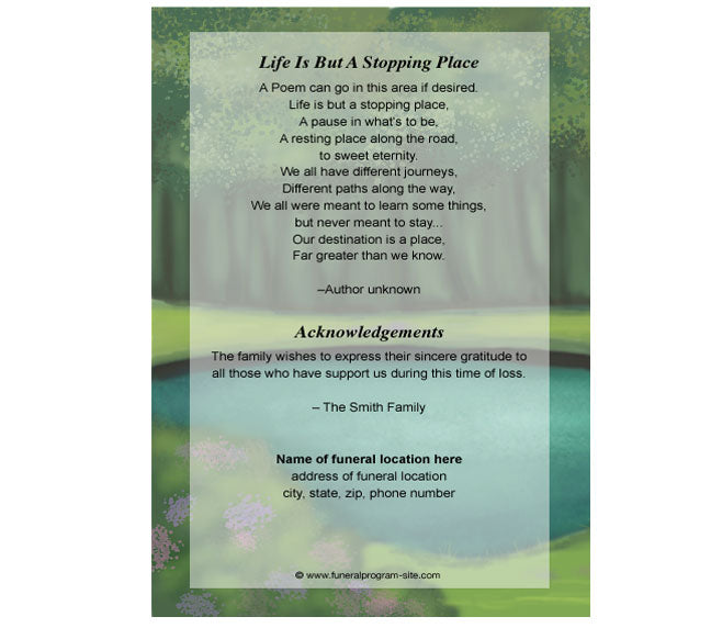Spirit 4-Sided Graduated Funeral Program Template.