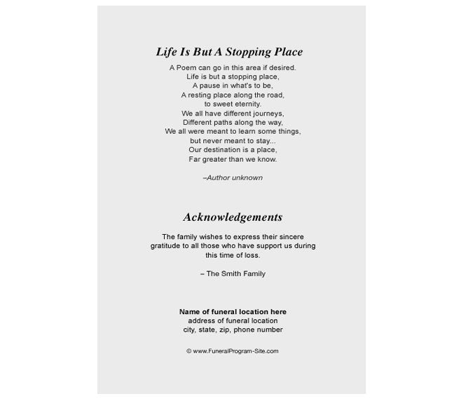 Prayer Beads 4-Sided Graduated Funeral Program Template.