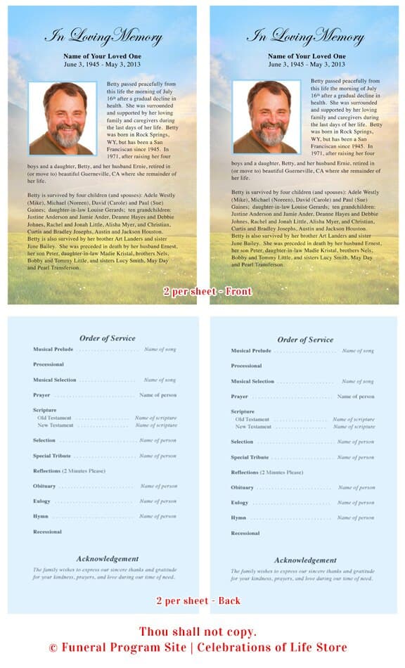 Horizon Funeral Flyer Template.