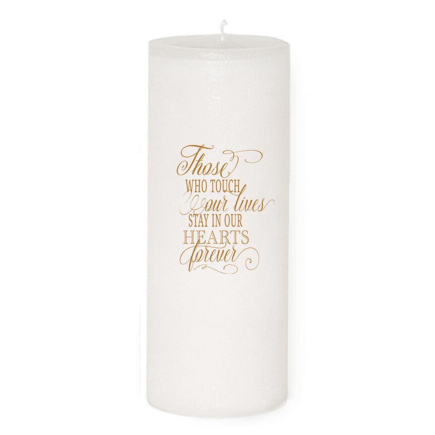 Chestnut Personalized Wax Pillar Memorial Candle.