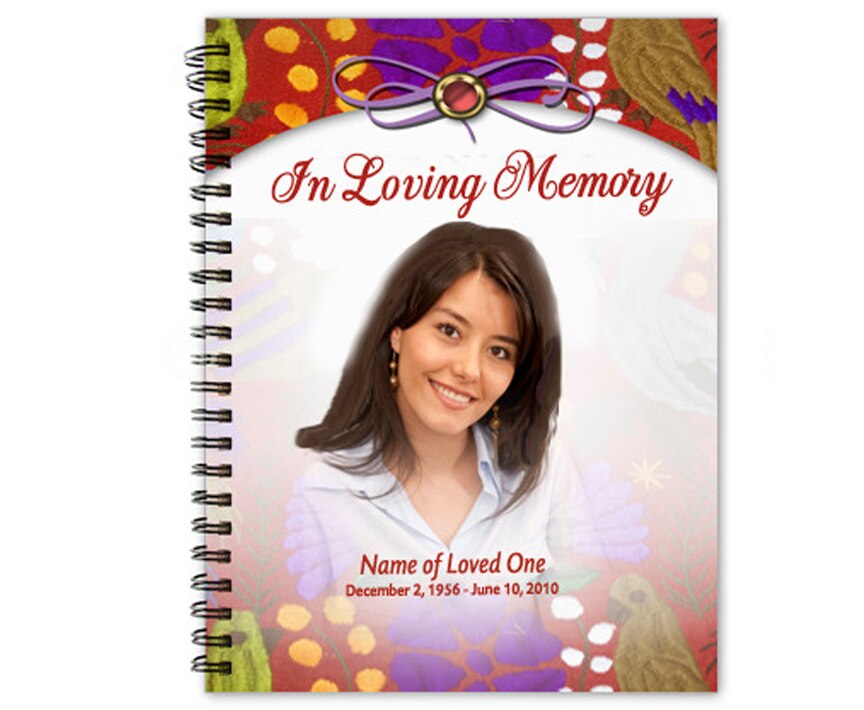 Bonita Spiral Wire Bind Memorial Funeral Guest Book.