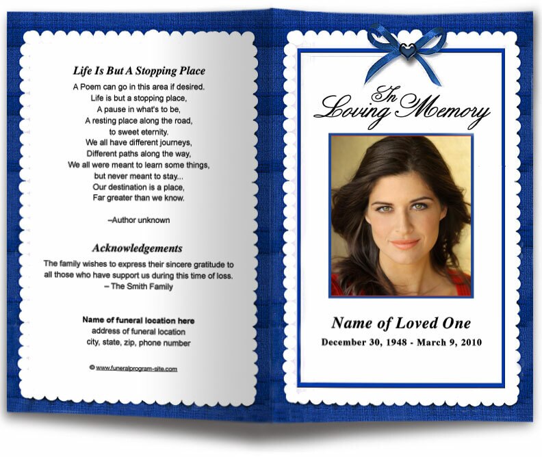 Crimson Funeral Program Template.