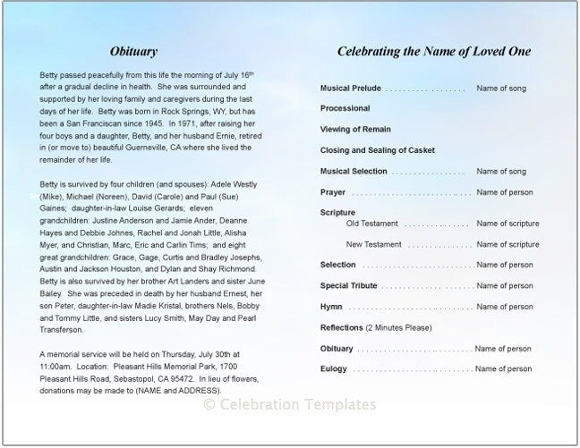 Blessed Funeral Program Template.