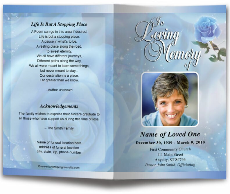 Petals Funeral Program Template.