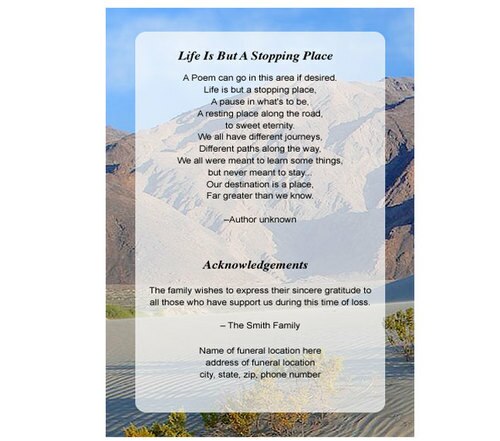 Sandy 8-Sided Graduated Program Template.