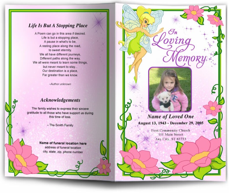 Fairy Funeral Program Template.