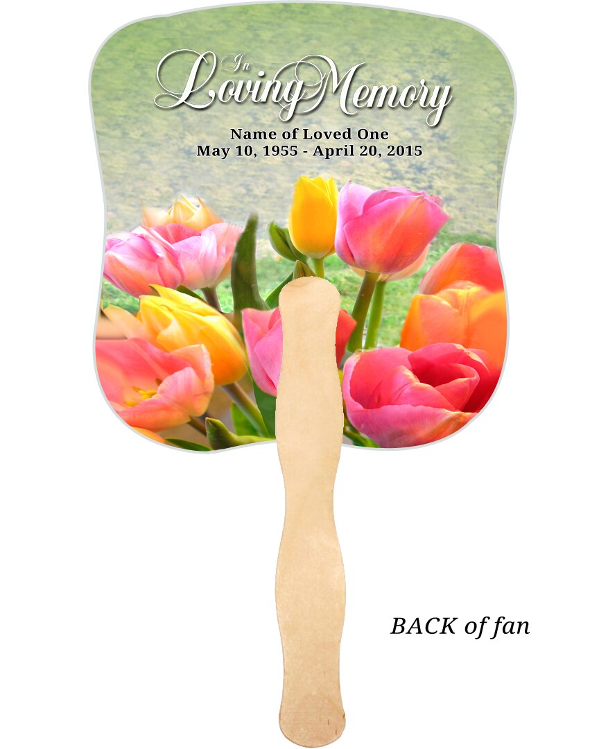 Harvest Cardstock Memorial Fan With Wooden Handle (Pack of 10).