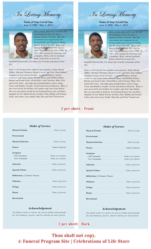Caribbean Funeral Flyer Template.
