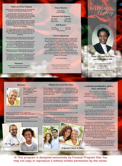 Elegance TriFold Funeral Brochure Template.