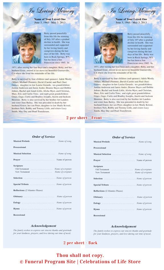 Peace Funeral Flyer Template.