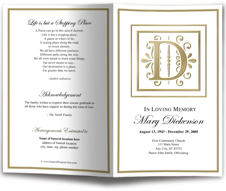 Monogram Gold D Program Template.