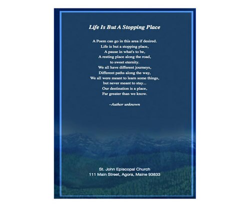 Outdoor 8-Sided Funeral Graduated Program Template.