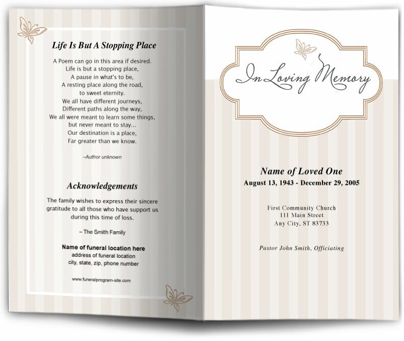 Embrace Funeral Program Template.
