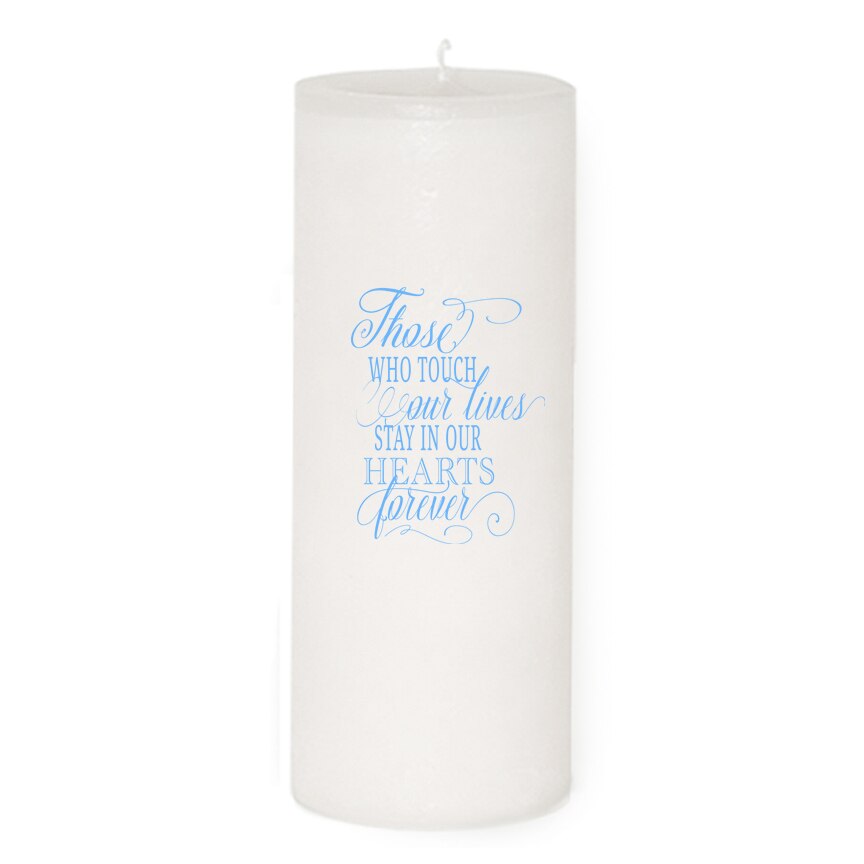Simple Personalized Wax Pillar Memorial Candle.