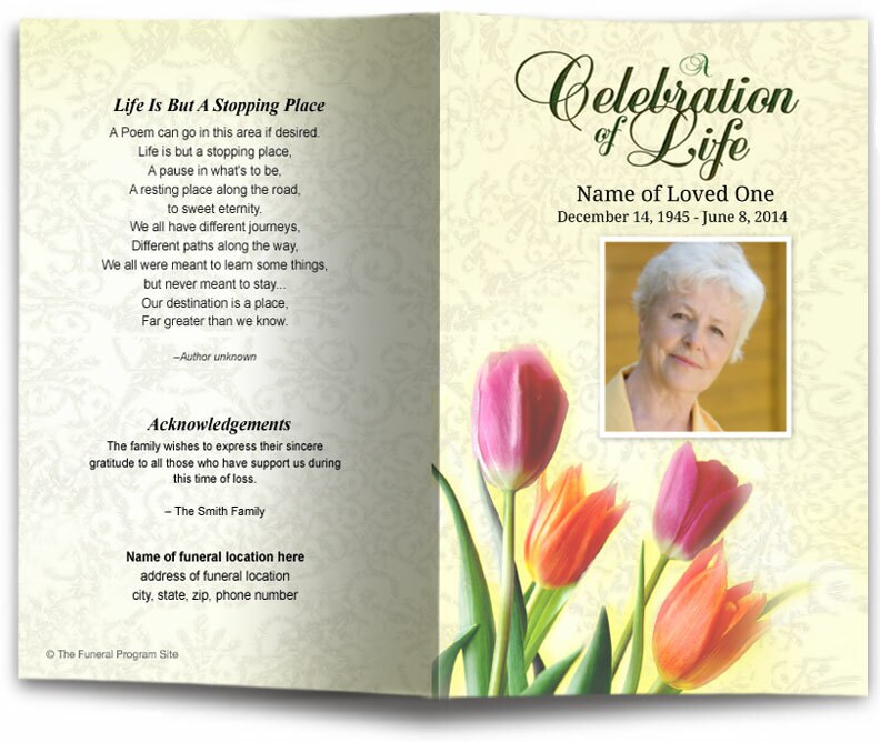 Sunny Funeral Program Template.