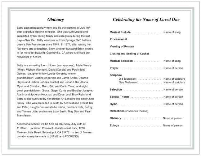 Romans Funeral Program Template.