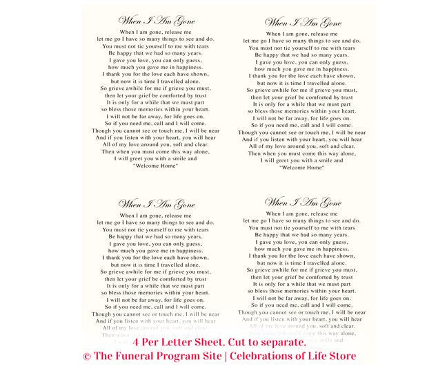 Signature Small Memorial Card Template.