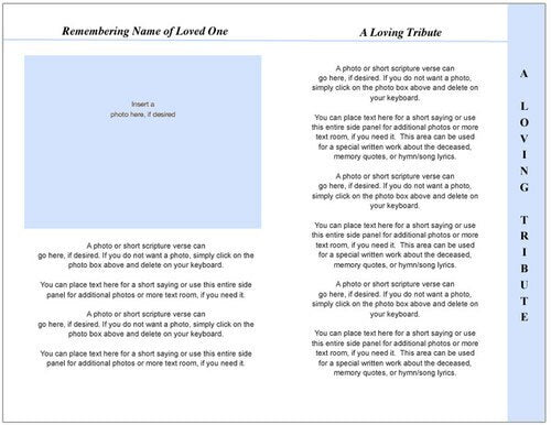 Ivory 8-Sided Funeral Graduated Program Template (Letter Size).