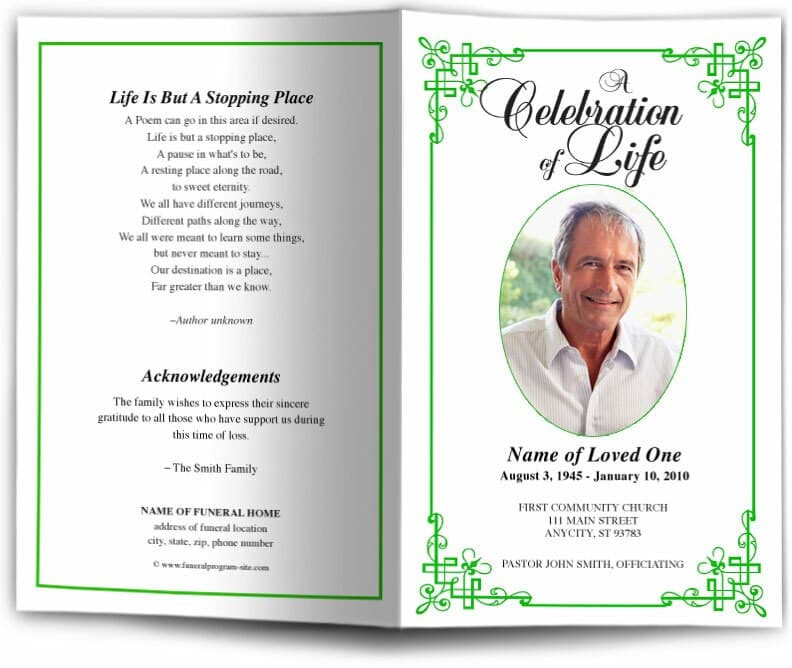 Ornate Funeral Program Template.