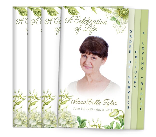 Perennial 8-Sided Graduated Funeral Program Design & Print (Pack 50).
