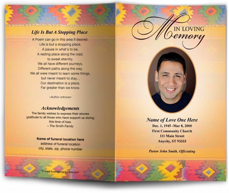 Decolores Funeral Program Template.