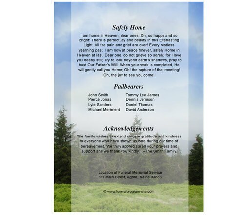 Promise 8-Sided Funeral Graduated Program Template.