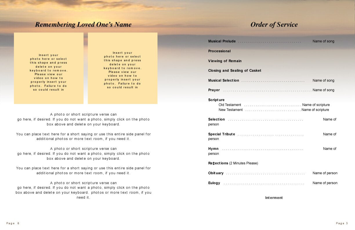 Kenya Funeral Booklet Template.