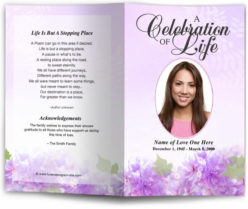 Garland Funeral Program Template.