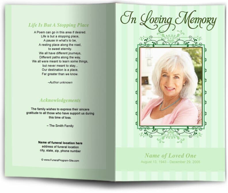 Seraphina Funeral Program Template.