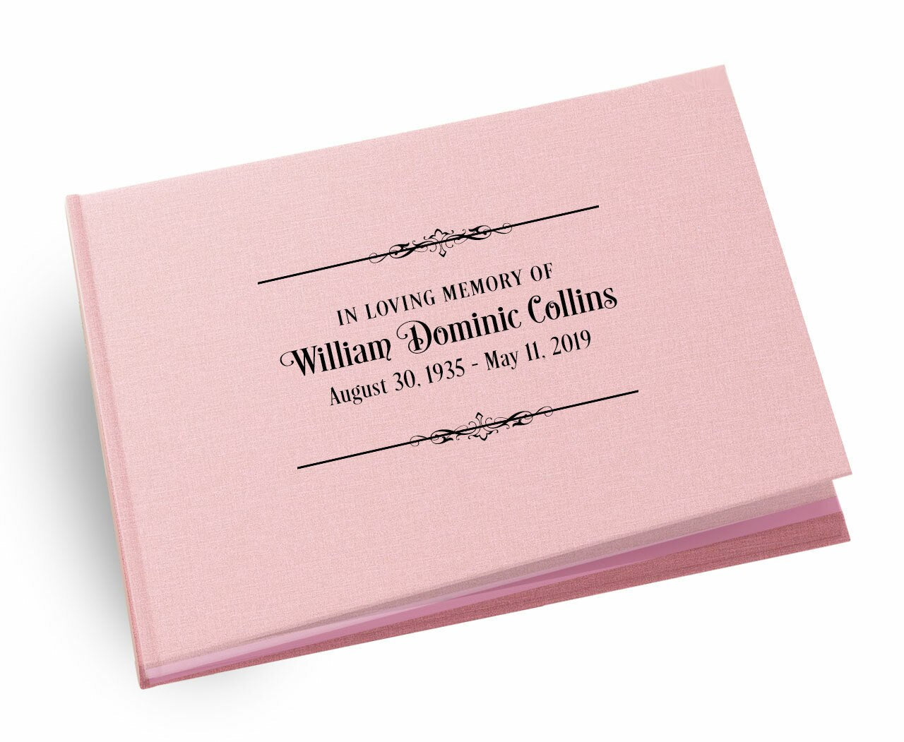 Francesca Landscape Linen Funeral Guest Book.