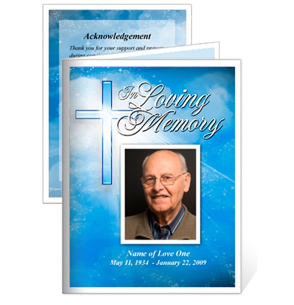 Heaven Small Memorial Card Template.