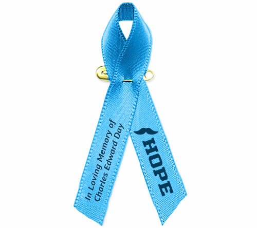 Personalized Prostate Cancer Ribbon (Lt. Blue) - Pack of 10.