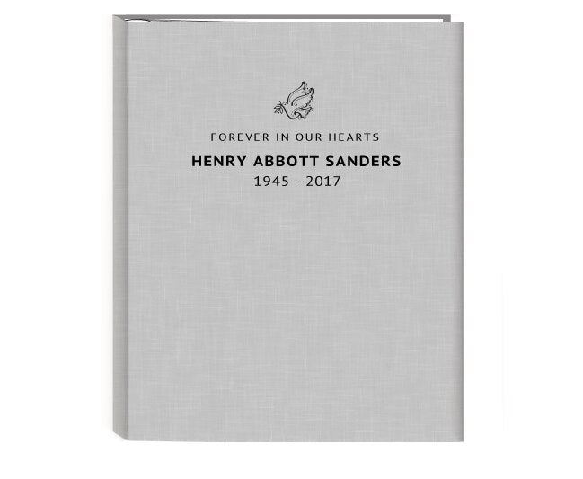 Embellish Icon Linen Memorial Funeral Guest Book.