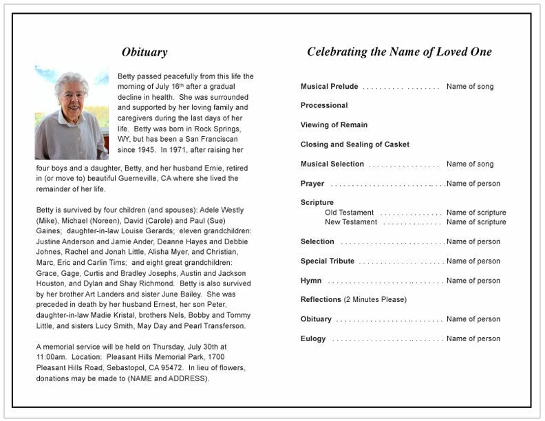 Praying Hands Funeral Program Template.